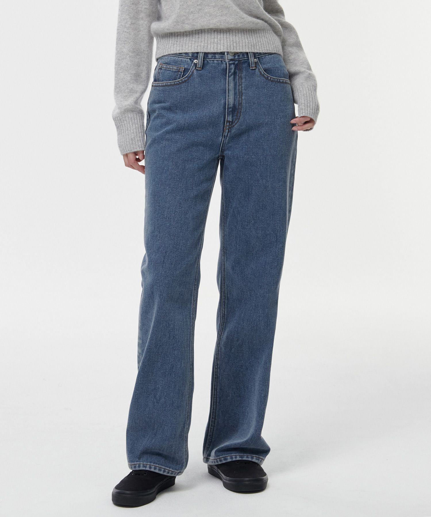 デニム・ジーパン MUSINSA STANDARD WOMAN Women's inner brushed wide denim pant MUSINSA | MUSINSA STANDARD WOMAN Women's inner brushed