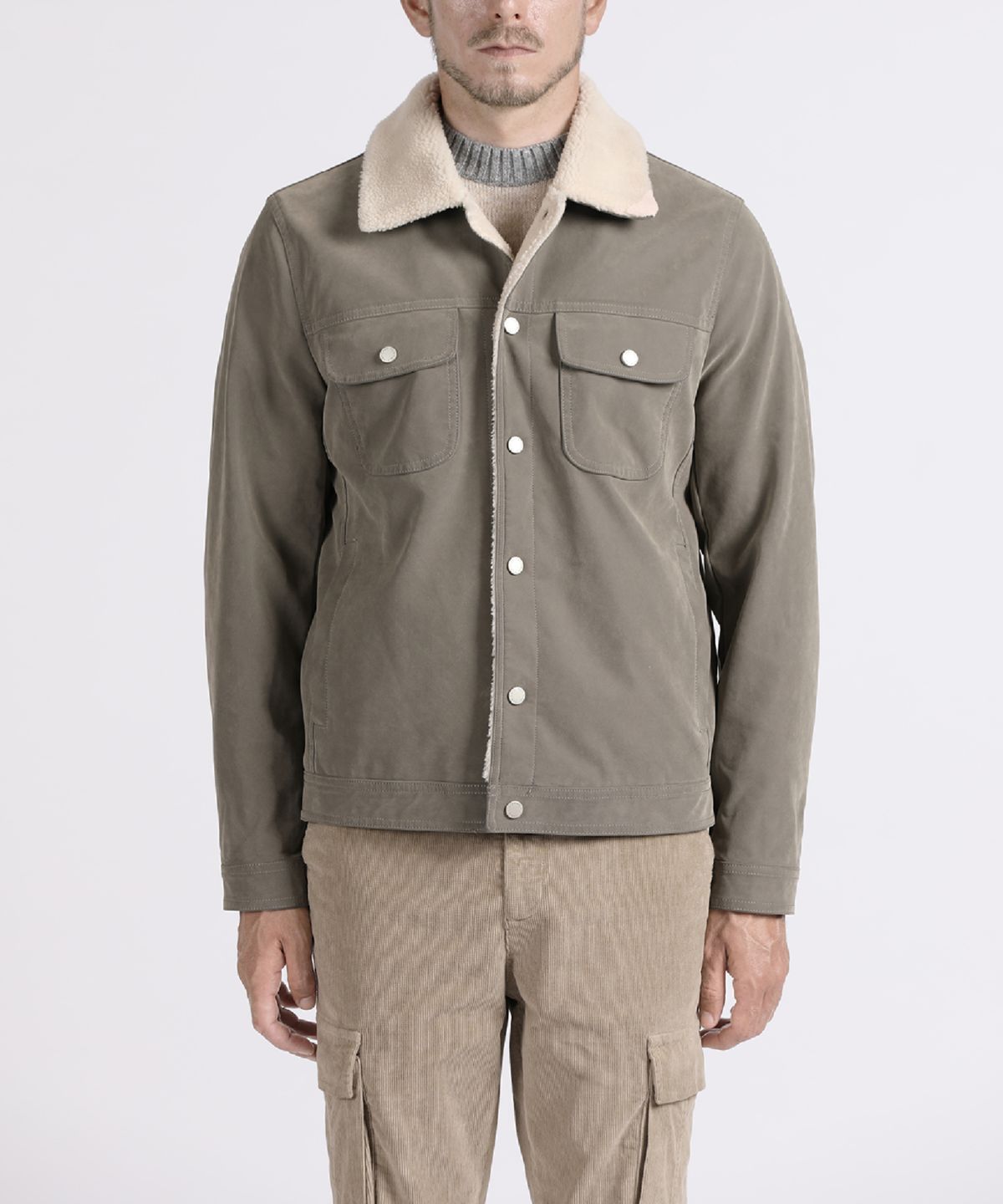 빠니깔레(PANICALE) 그레이 셰르파 트러커 피유 재킷