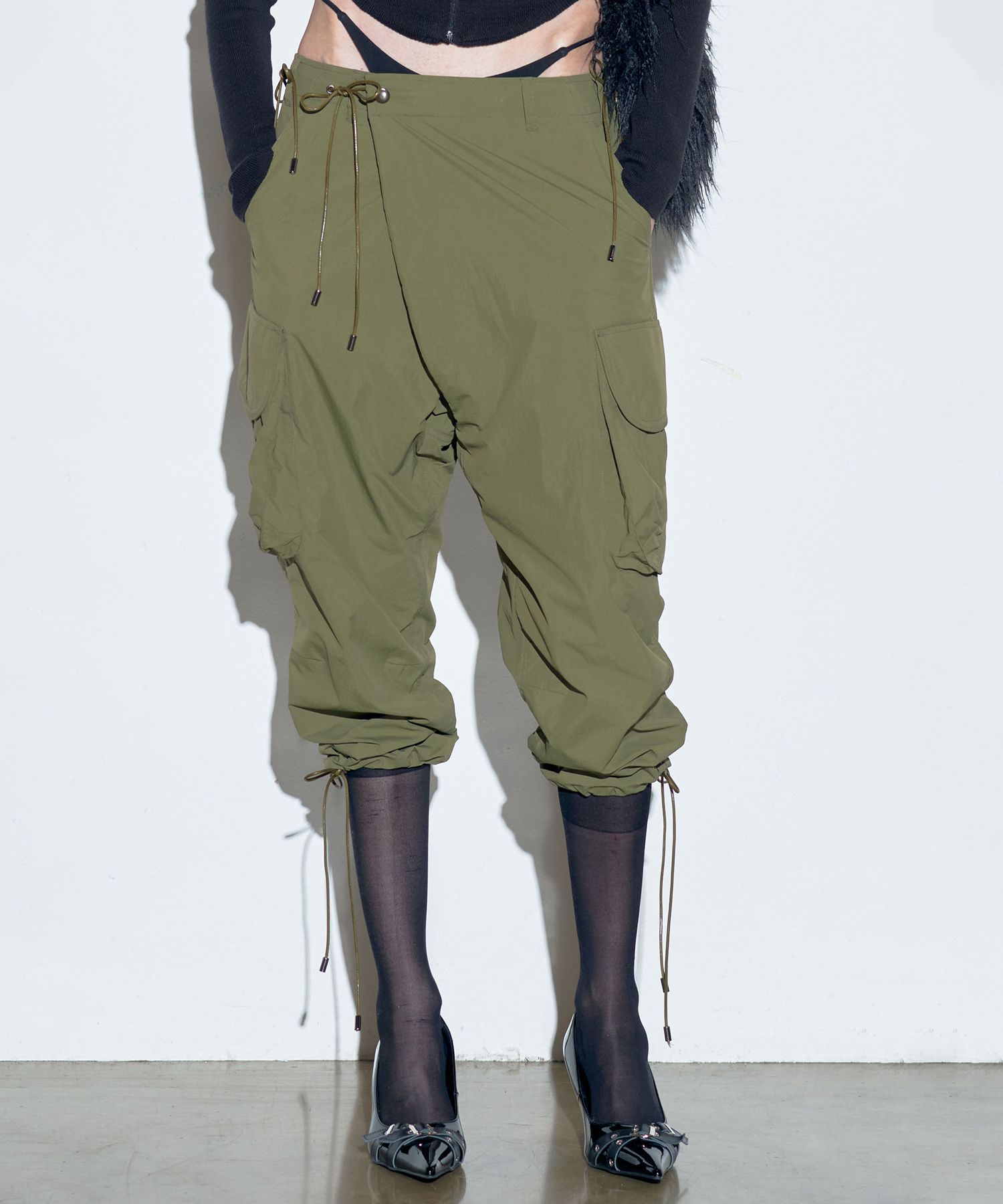 ★SCULPTOR★ Cuffed Hem Cargo Trousers DKhaki SC23A460KH MUSINSA | SCULPTOR Cuffed Hem Cargo Trousers D.Khaki