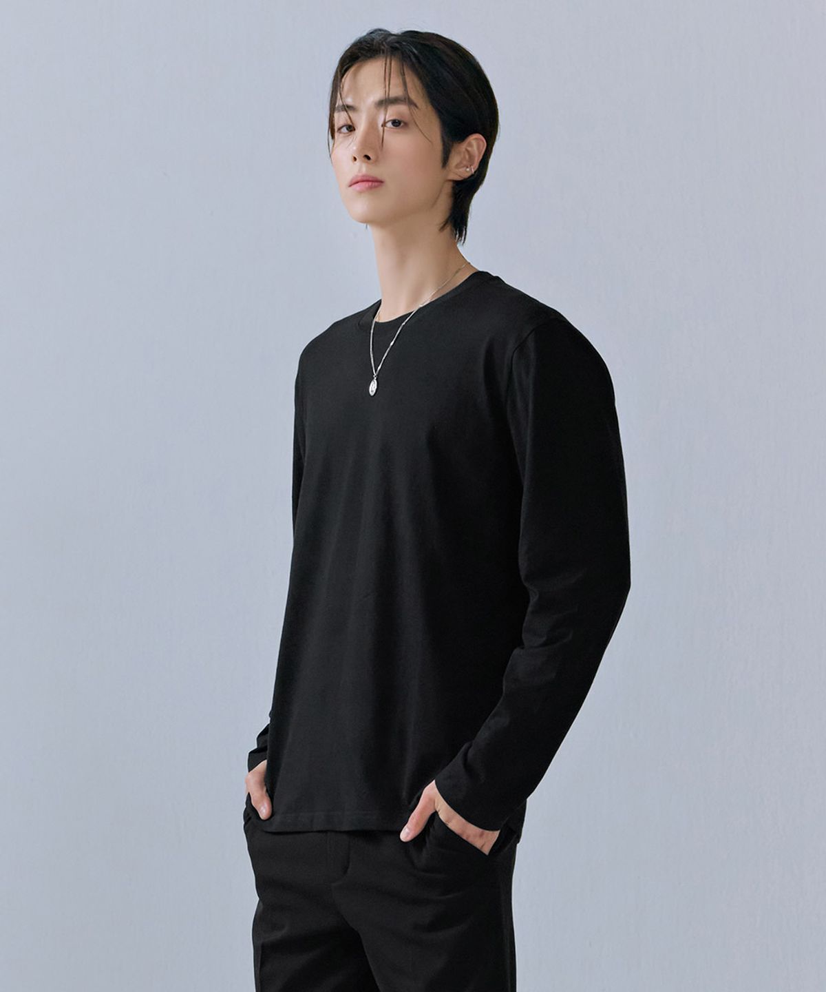 체이스컬트(CHASECULT) 공용 베이직 데일리 긴팔 티셔츠-CEZU5101B03