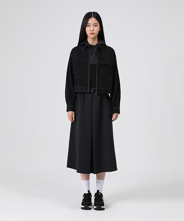 여성 블랙 크롭 데님 ZIP 점퍼_5J61324