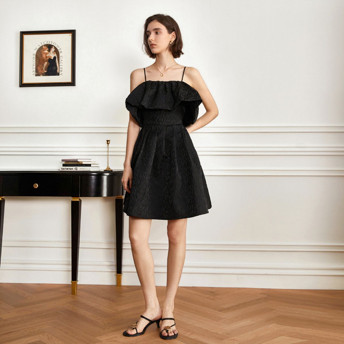 와이와이아이엠(YYIAM) YY_Elegant ruffle embroidery dress