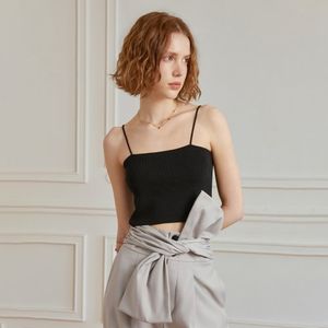 YY_Delicate basic crop top_BLACK