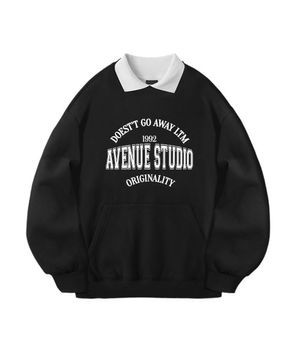 에비뉴스튜디오 언발셔츠 럭비맨투맨 블랙