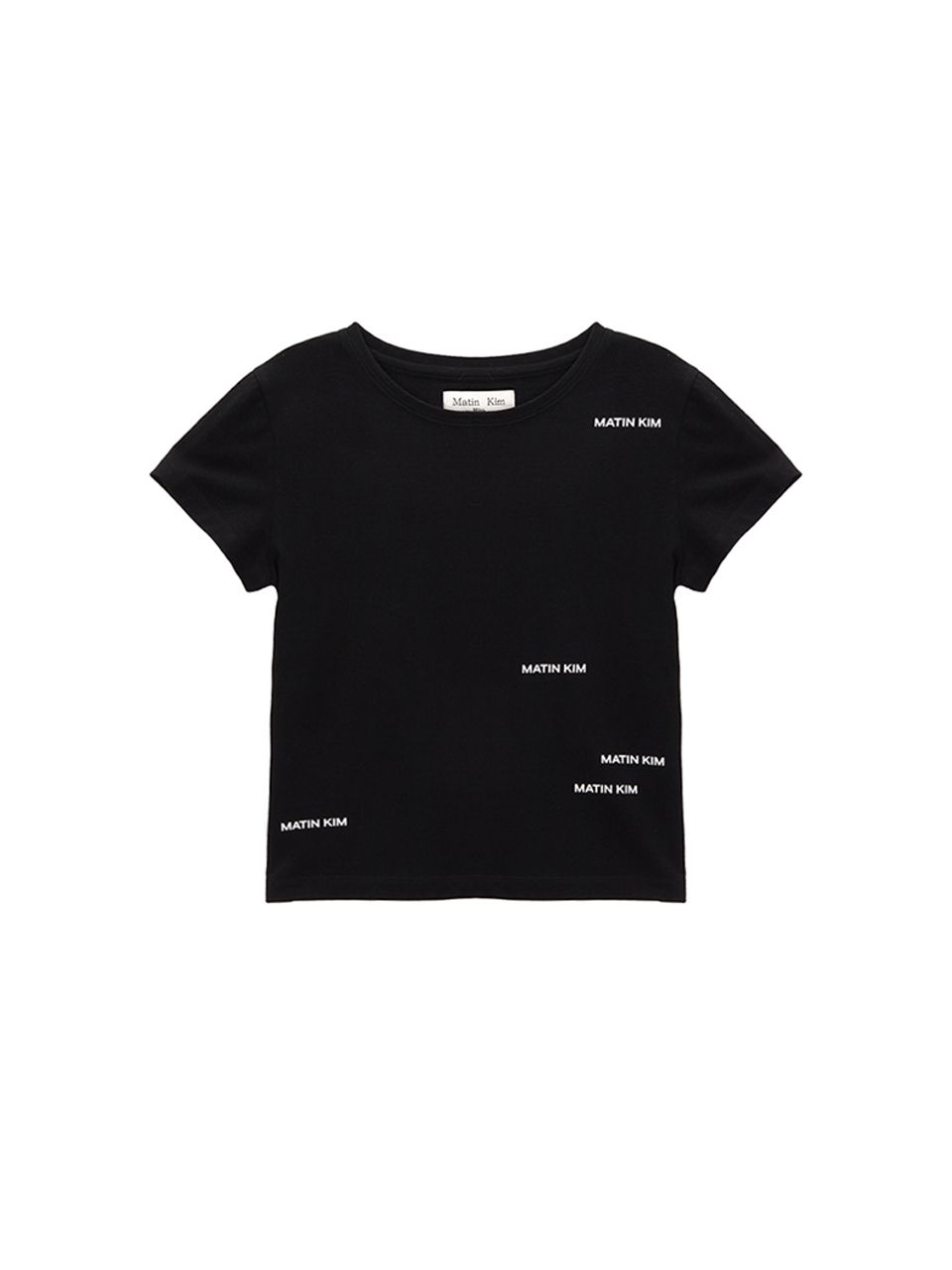 Tシャツ・カットソー [MATINKIM]matin small logo crop top in black MUSINSA | MATIN KIM MATIN SMALL LOGO CROP TOP IN BLACK
