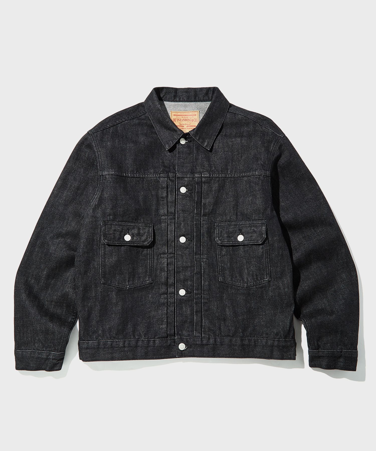 MUSINSA公式 | OUTSTANDING SELVEDGE DENIM 2ND JACKET_BLACK