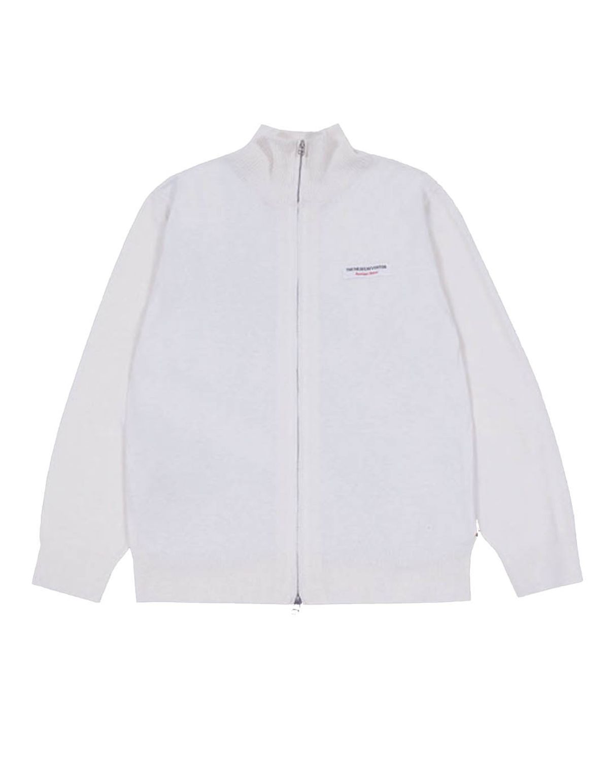 더뮤지엄비지터(THEMUSEUMVISITOR) FLOWER PICTURE PRINTED KNIT ZIP UP (IVORY)