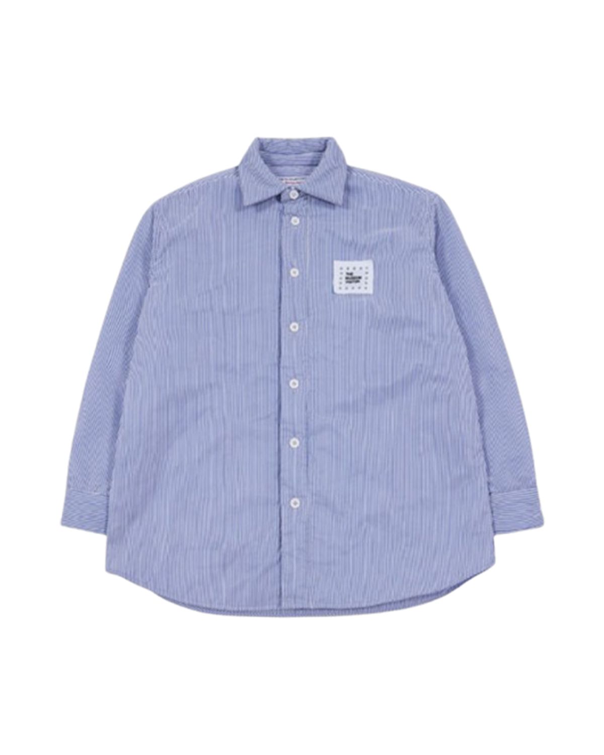 더뮤지엄비지터(THEMUSEUMVISITOR) CUBIC LOGO STITCHED PADDED SHIRTS (BLUE)