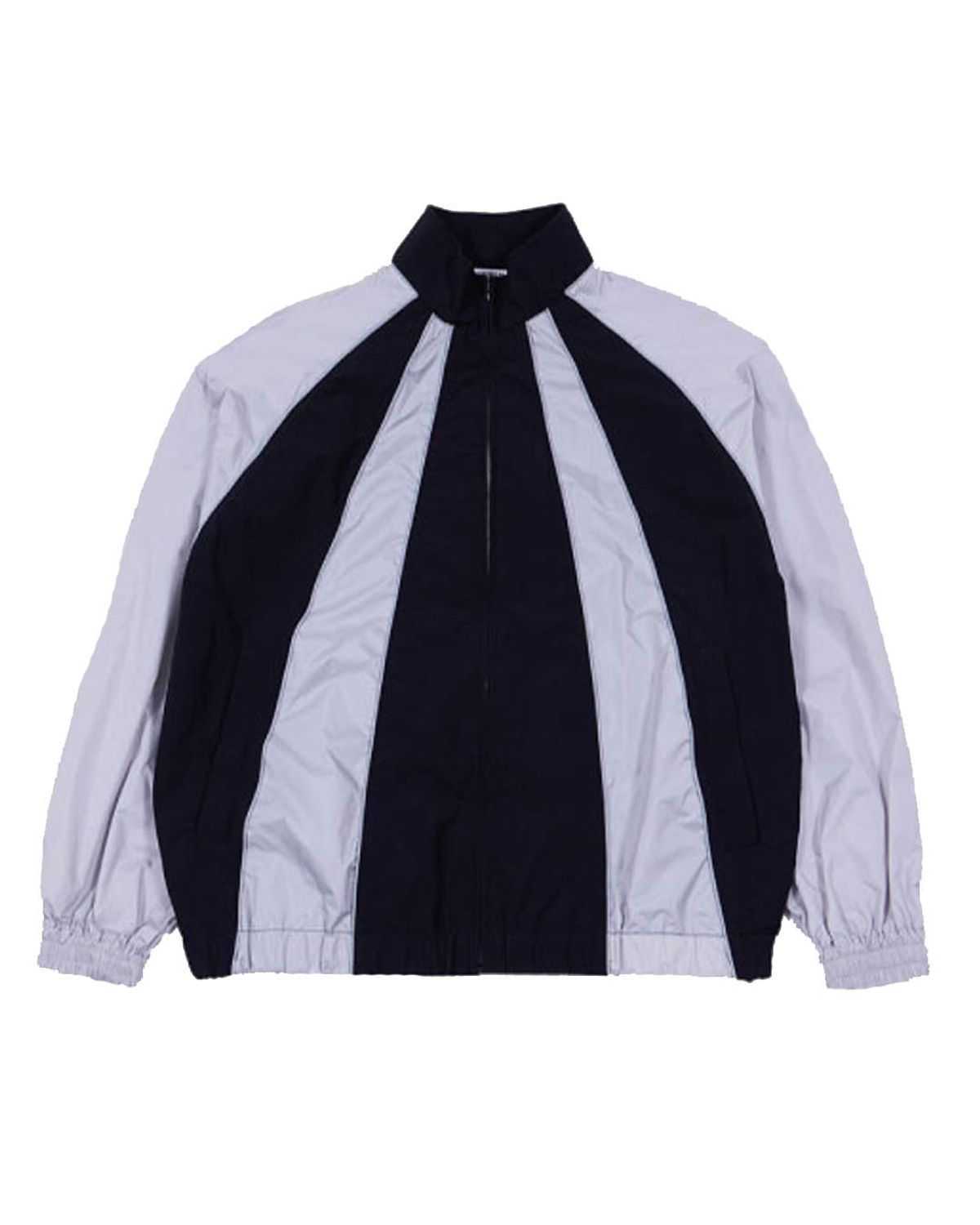 더뮤지엄비지터(THEMUSEUMVISITOR) REFLECTIVE LINE RAGLAN WINDBREAKER (BLACK)
