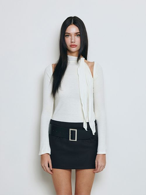 MUSINSA | NOT YOUR ROSE Halter Scarf Bolero Set (Ivory)