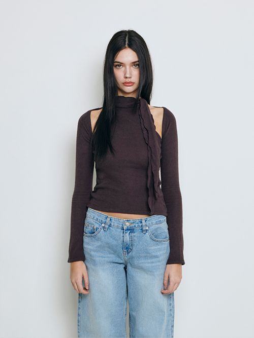 MUSINSA | NOT YOUR ROSE Halter Scarf Bolero Set (Black)