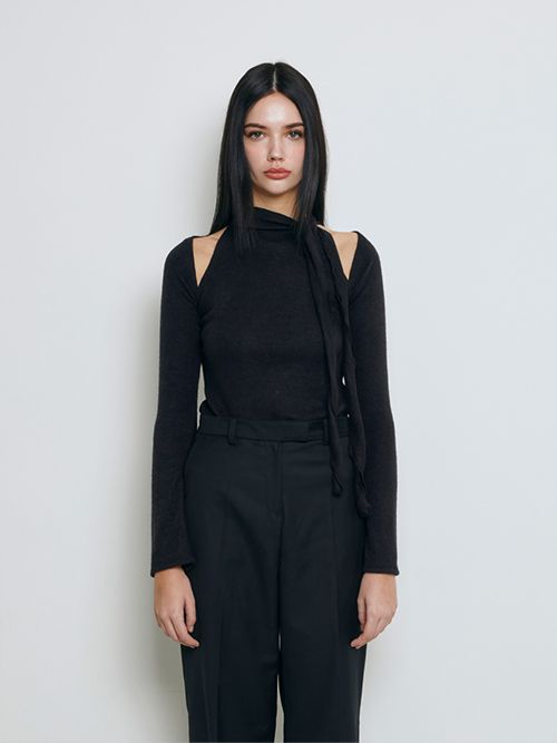 春早割 MUSINSA | (Black) Set Bolero Scarf Halter ROSE YOUR NOT トップス