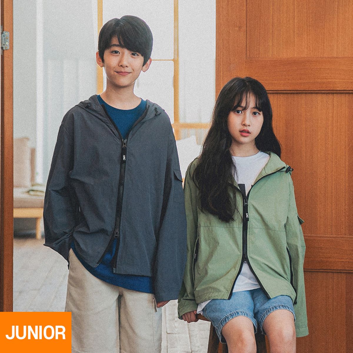 앨빈클로 주니어(ALVINCLO JUNIOR) A.N.C 카고 포켓 투웨이 바람막이 J2543 4컬러