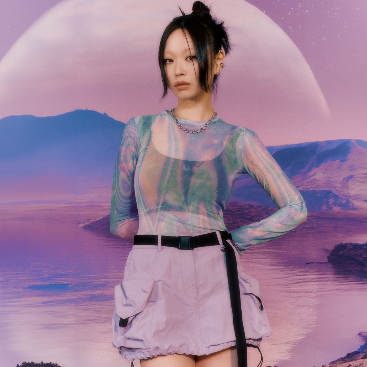 라라폭스(LALAFOX) CARGO SHORT SKIRT PURPLE BP1WS002