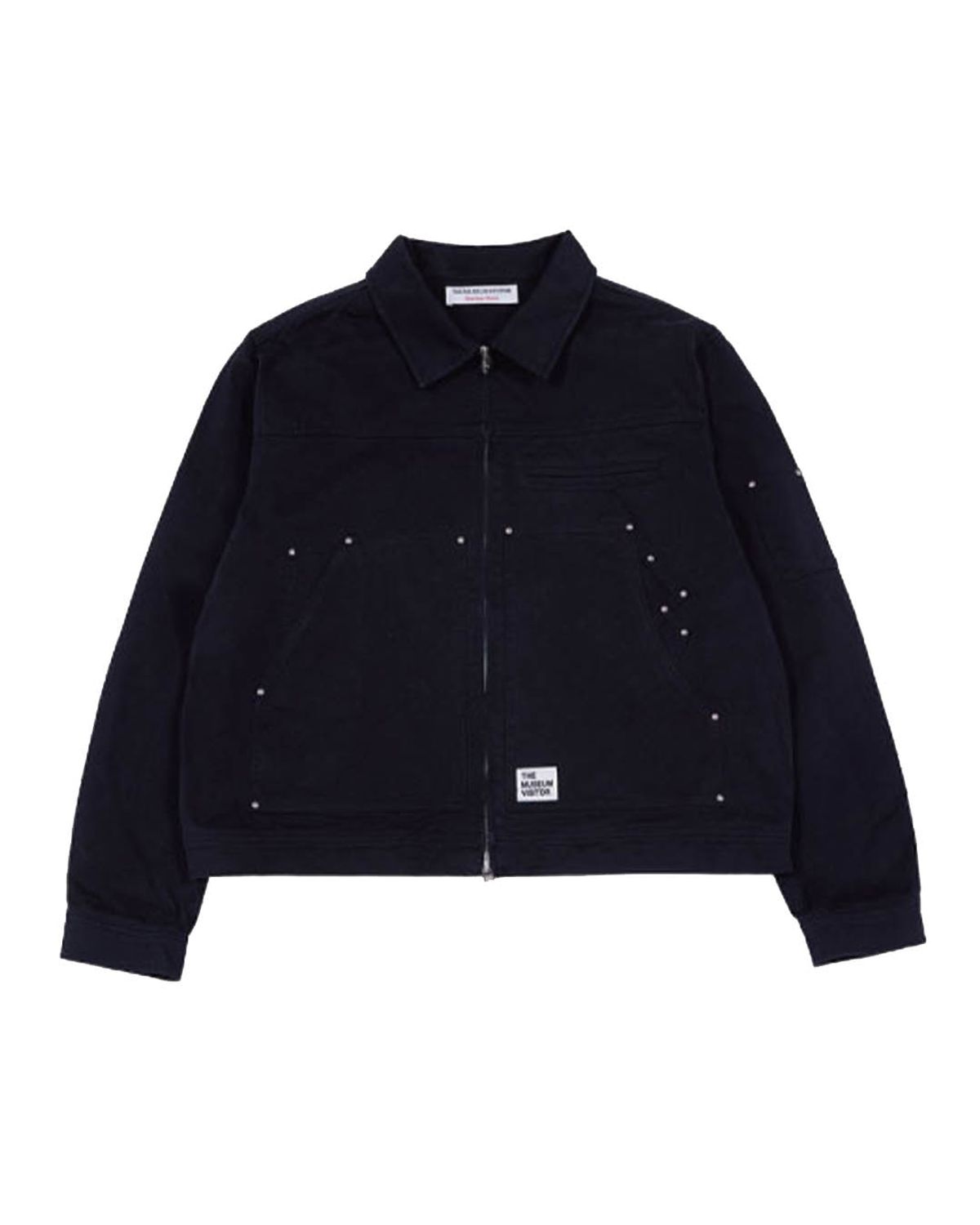 더뮤지엄비지터(THEMUSEUMVISITOR) STUD BACK LOGO CARPENTER JACKET (BLACK)