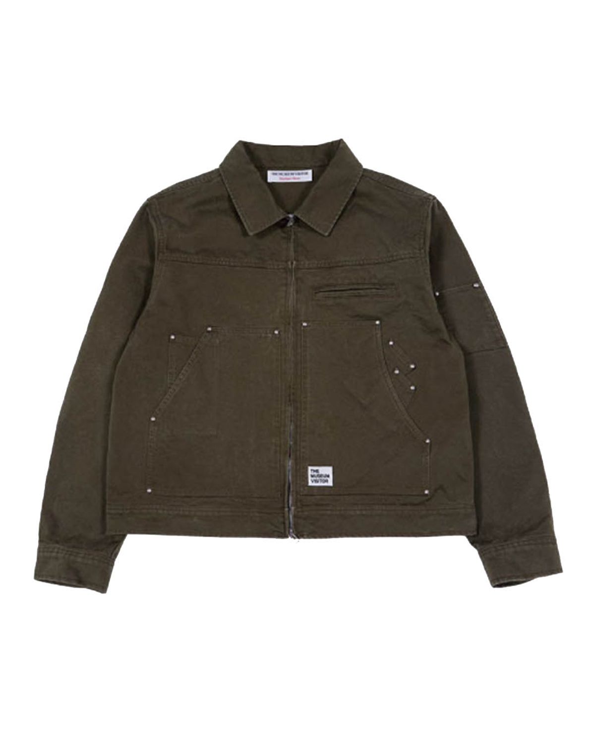더뮤지엄비지터(THEMUSEUMVISITOR) STUD BACK LOGO CARPENTER JACKET (KHAKI)