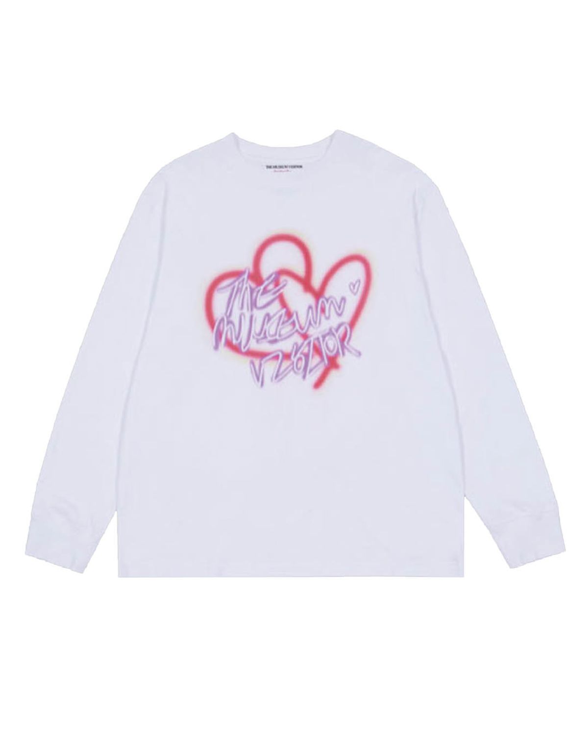더뮤지엄비지터(THEMUSEUMVISITOR) BLURRED HEART PRINTED LONG SLEEVE (WHITE)