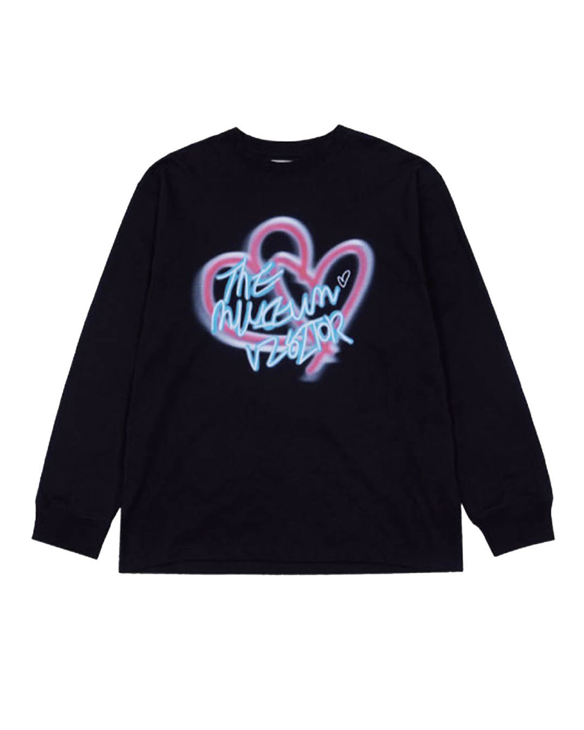더뮤지엄비지터(THEMUSEUMVISITOR) BLURRED HEART PRINTED LONG SLEEVE (BLACK)
