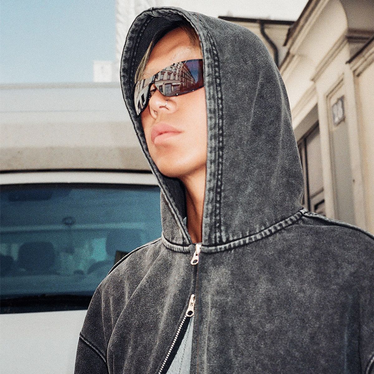 엘씨디씨티엠(LCDC™) 1710 WASHED ZIP-FRONT HOODIE