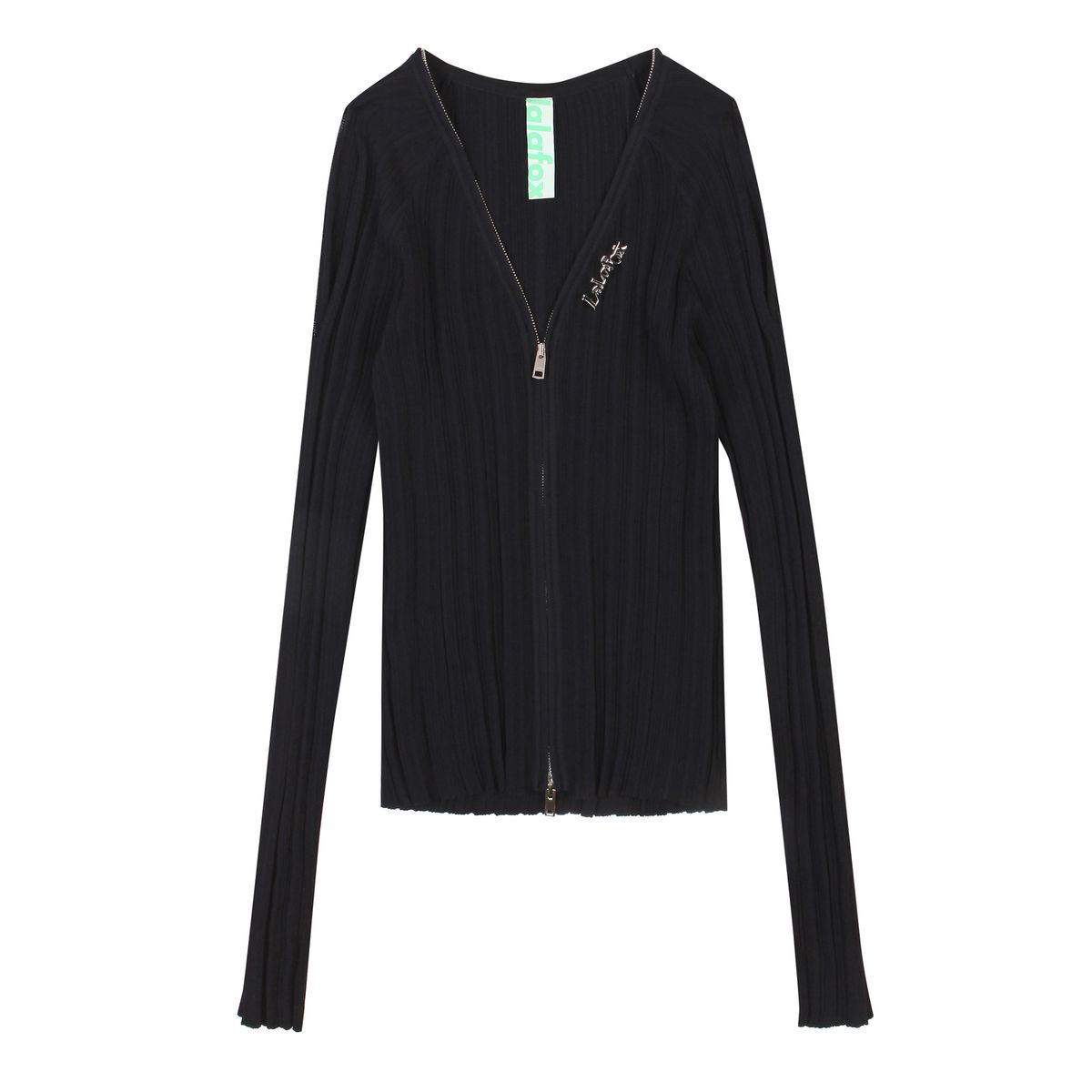 라라폭스(LALAFOX) RIBBED CUT OUT CARDIGAN BLACK BP1KG001