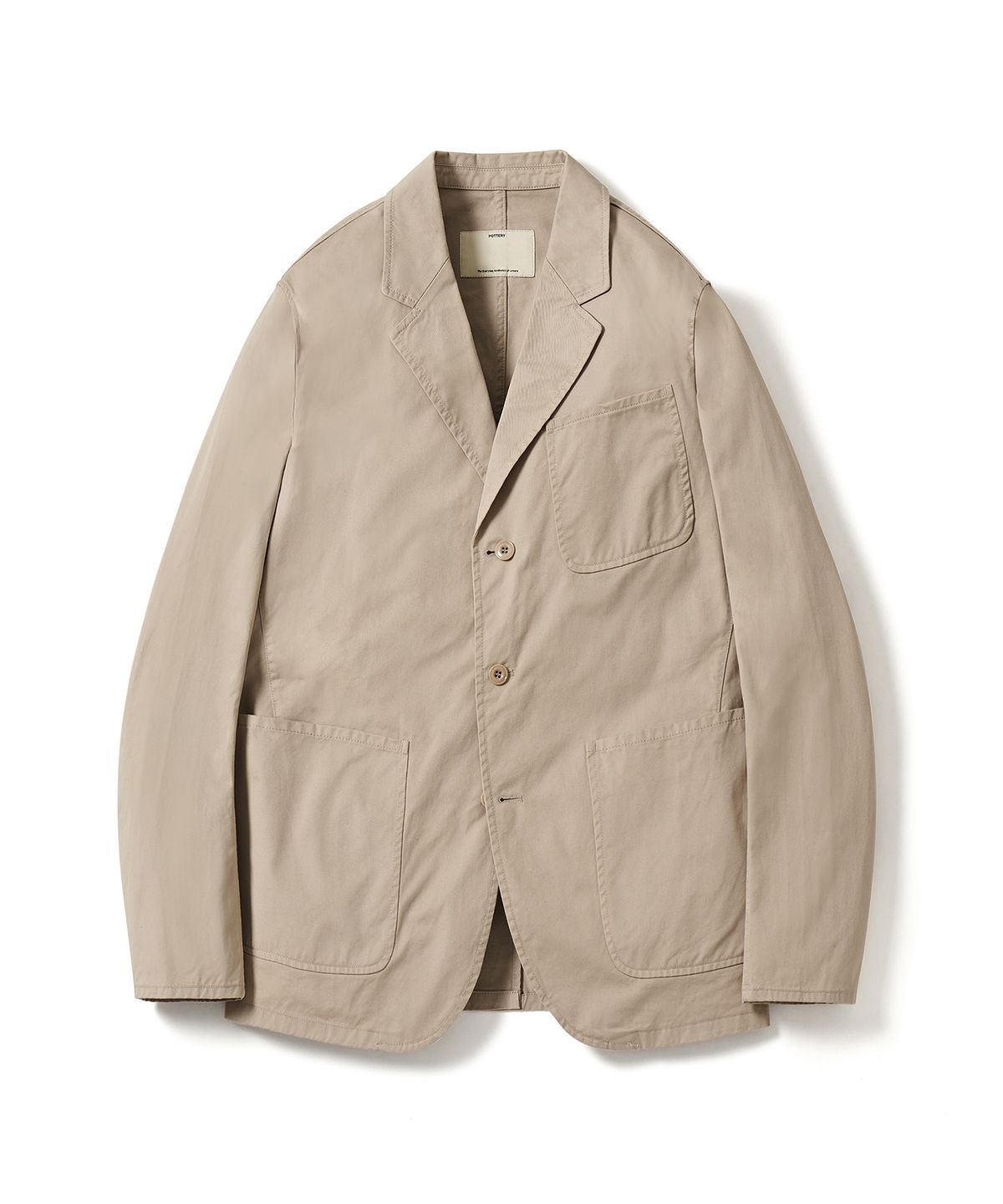 포터리(POTTERY) Washed Sports Jacket  KAYANU Cotton Vintage Chino Cloth Resilient Finish (Grege)