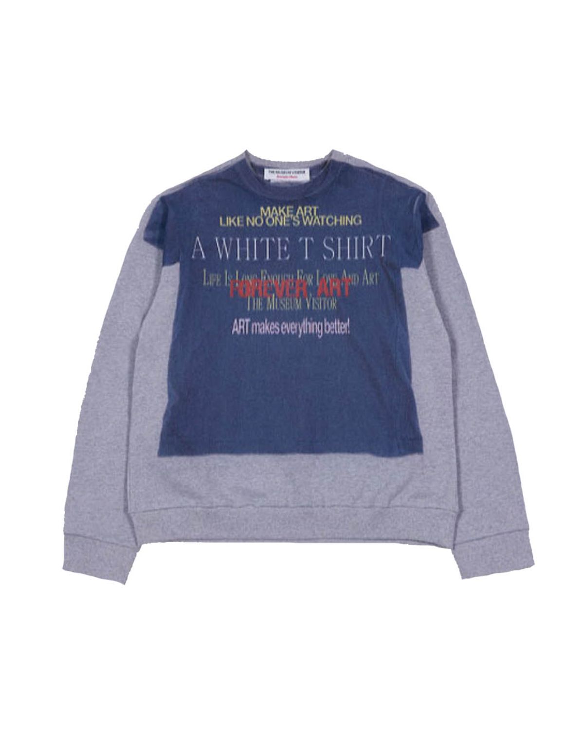 더뮤지엄비지터(THEMUSEUMVISITOR) LETTERING T-SHIRTS PRINTED SWEATSHIRTS (GREY)