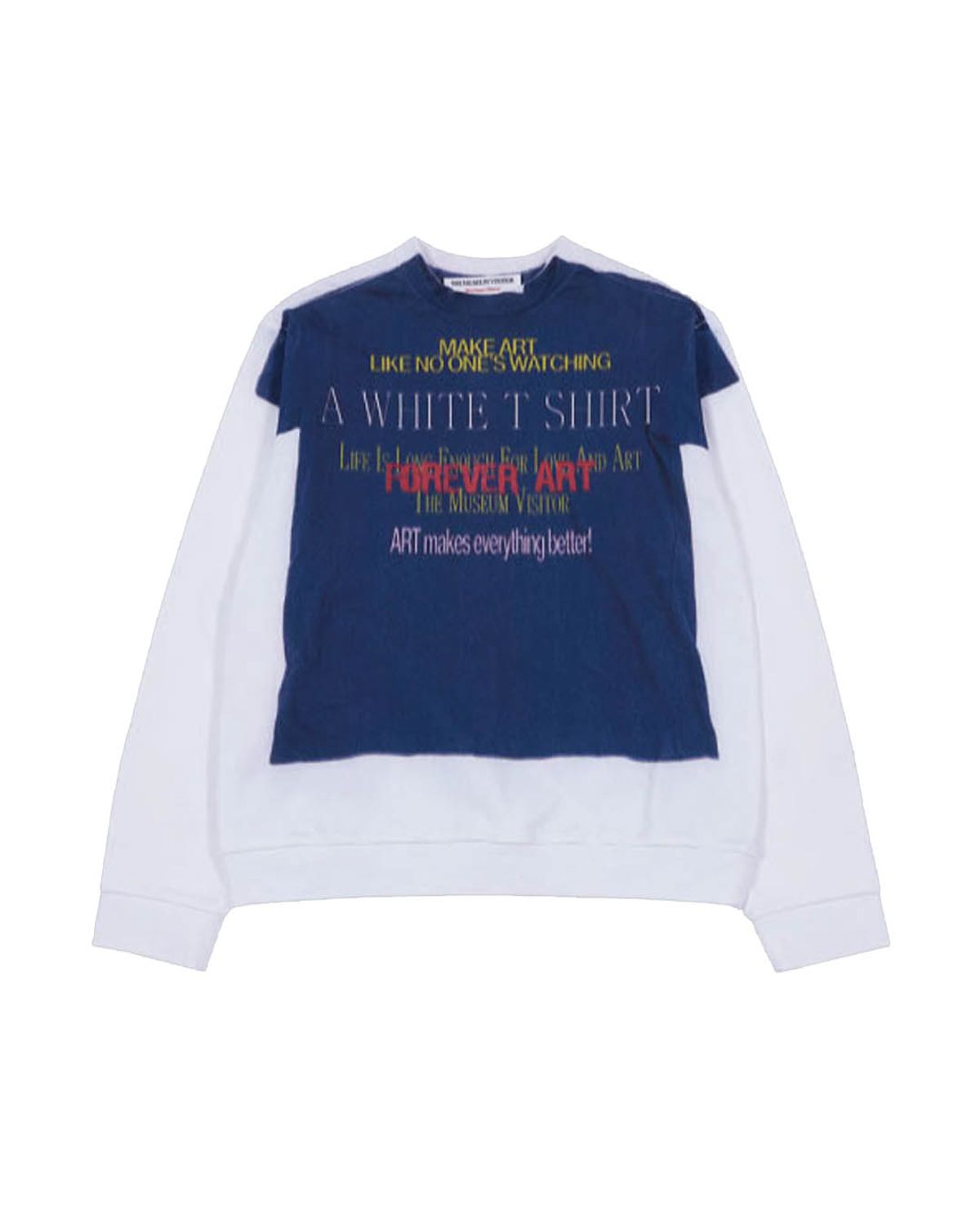 더뮤지엄비지터(THEMUSEUMVISITOR) LETTERING T-SHIRTS PRINTED SWEATSHIRTS (WHITE)