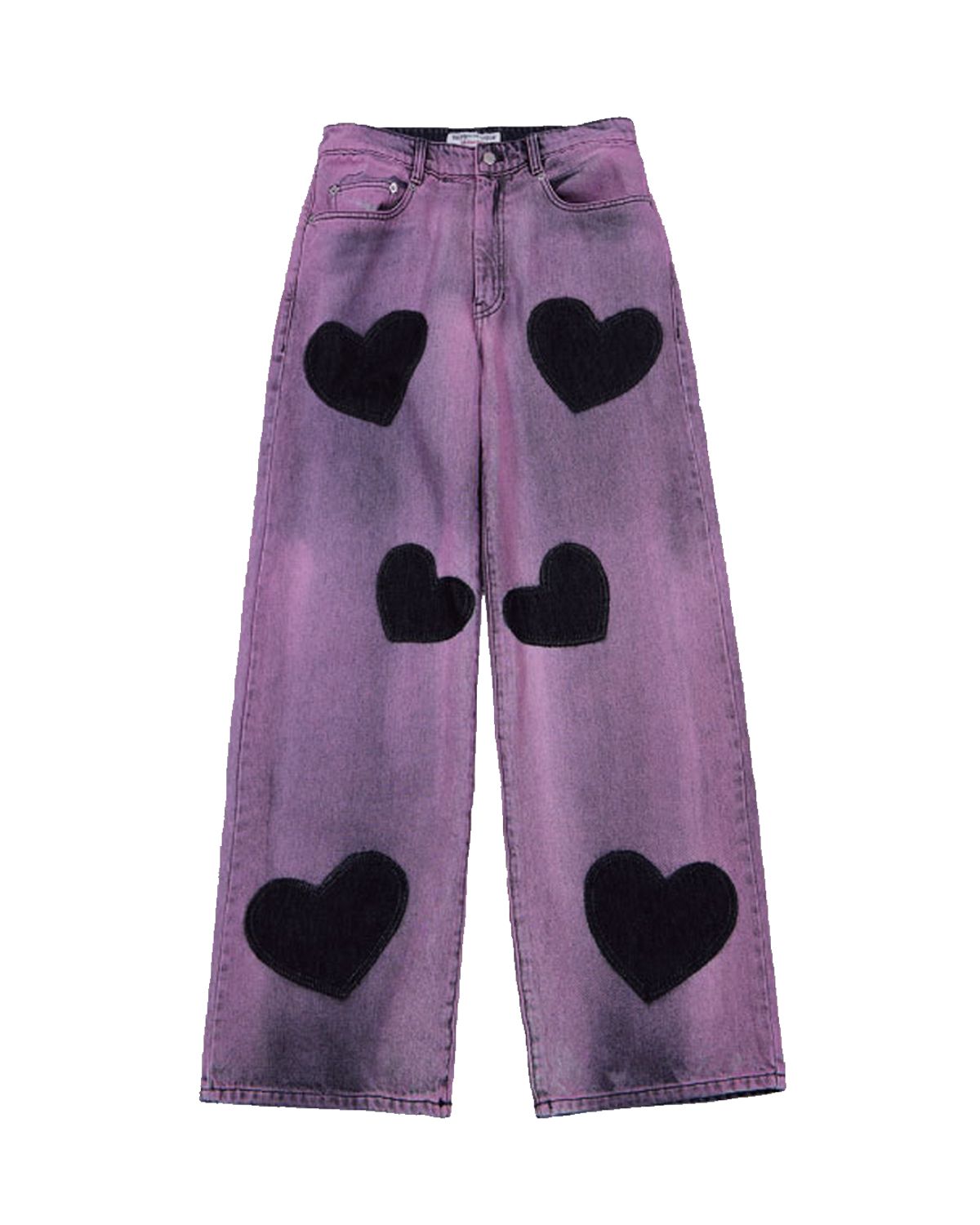 더뮤지엄비지터(THEMUSEUMVISITOR) HEART BLEACHED DENIM PANTS (PINK)