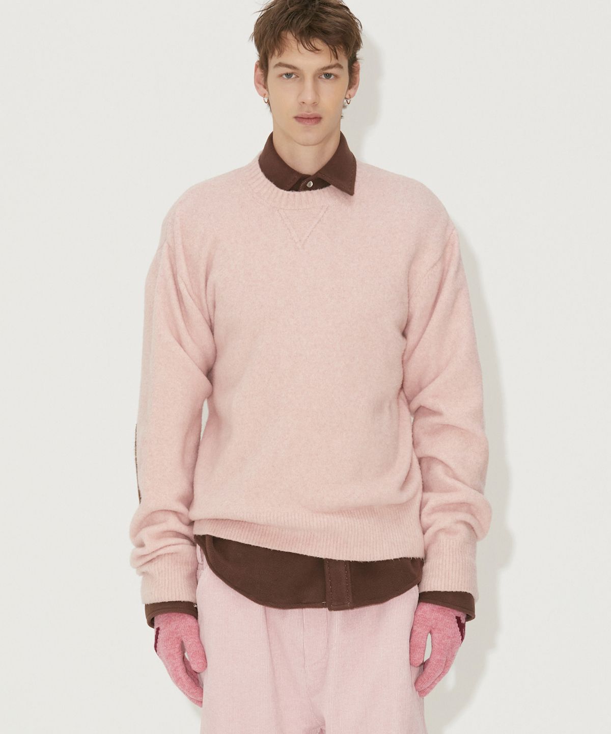 노앙(NOHANT) ELBOW PATCH SOFT KNIT AURORA PINK