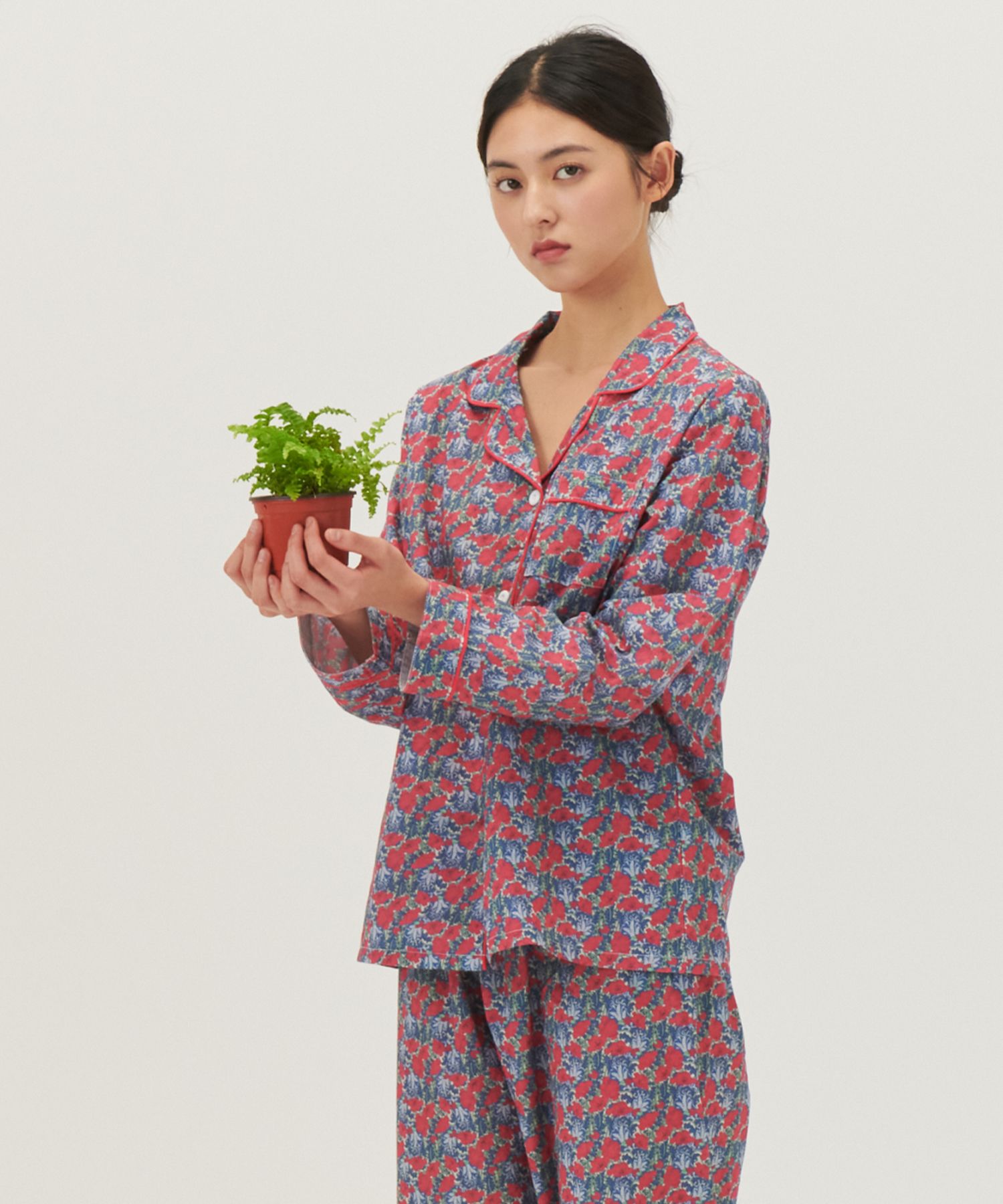 MUSINSA | OGGITT (w)Poppies Pajamas Navy-Red Flower