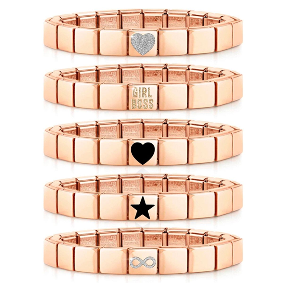 노미네이션(NOMINATION) 팔찌 글램 심볼 Rose Gold & Enamel 239104