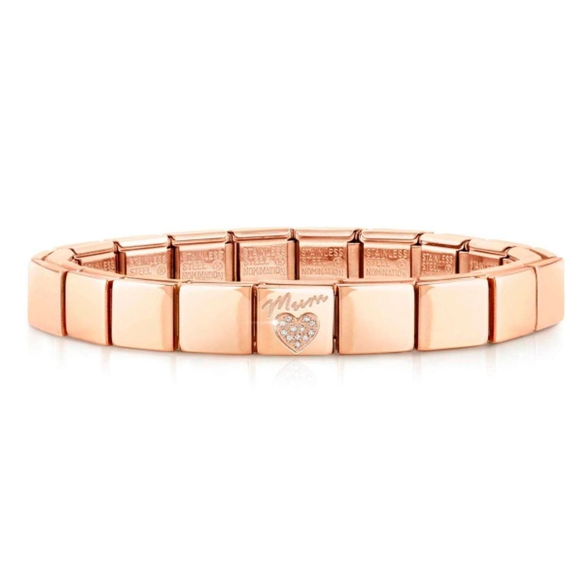 노미네이션(NOMINATION) 팔찌 글램 심볼 Rose Gold & cubic zirconia (MUM HEART) 239104/22