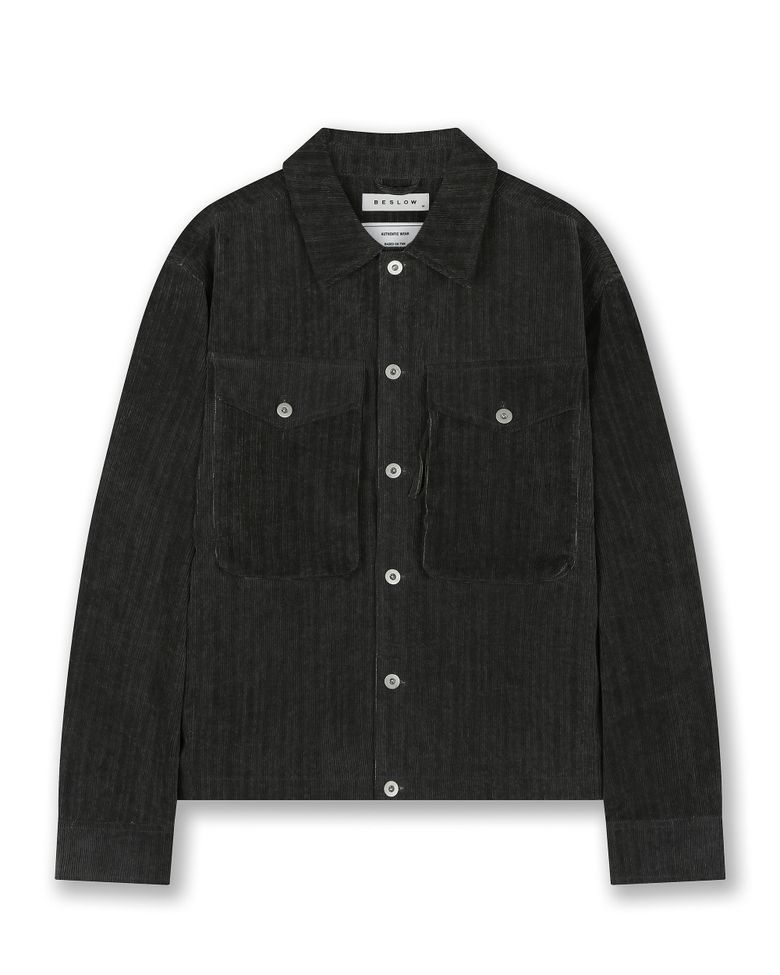 VINTAGE WASHED CORDUROY JACKET WASHED BLACK
