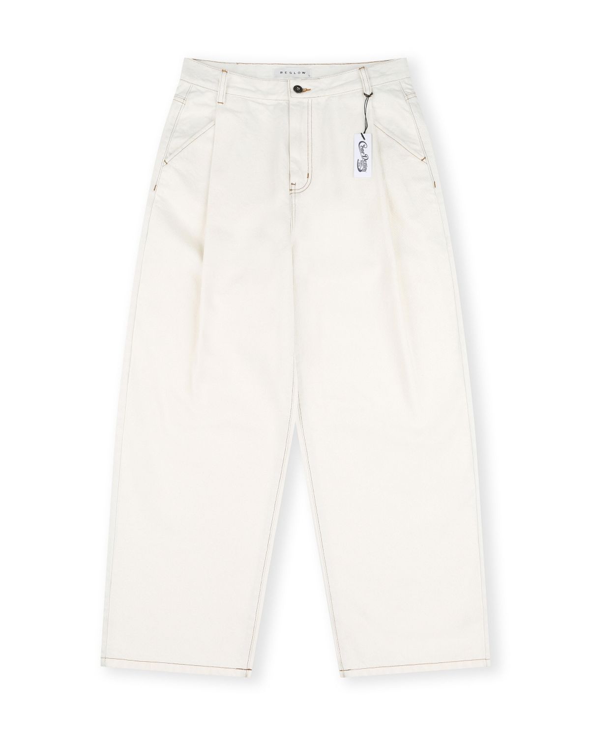 비슬로우(BESLOW) CONE MILL DEEP ONE TUCK JEAN ECRU STITCH