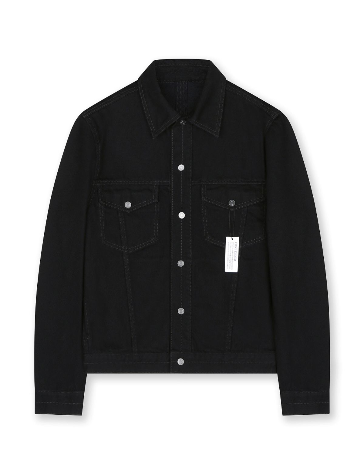 비슬로우(BESLOW) CONE MILL DENIM STITCHED TRUCKER JACKET BLACK