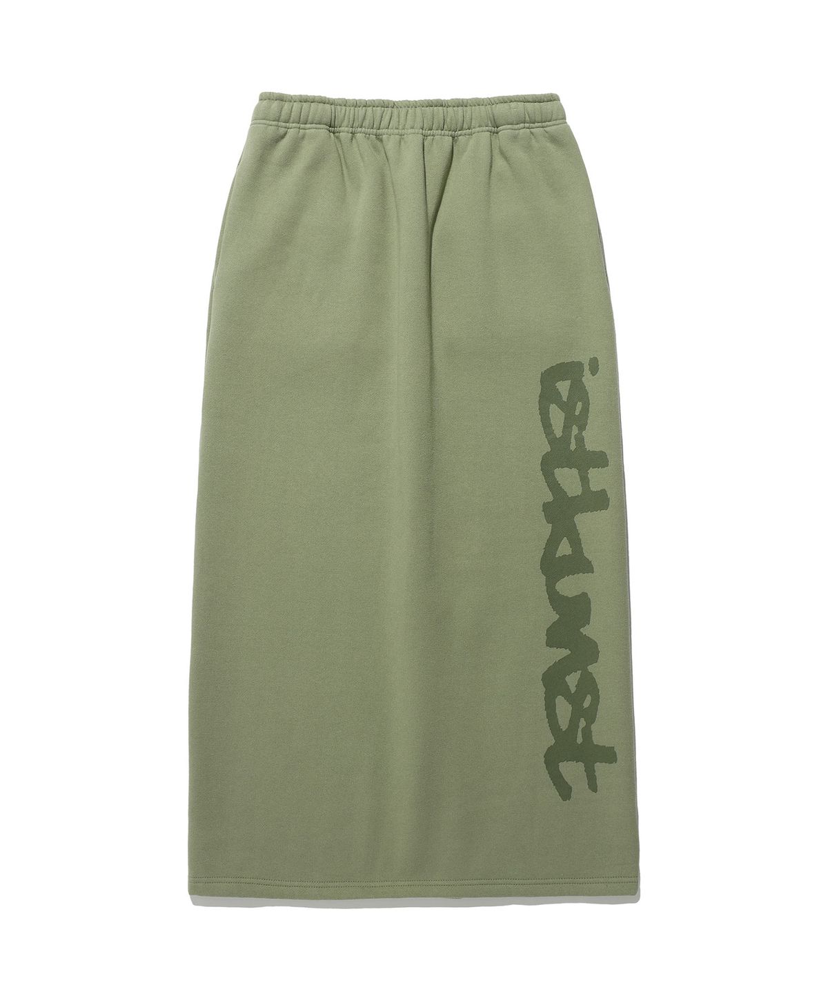 이스트쿤스트(ISTKUNST) SCRIBBLE LOGO SWEAT SKIRT_KHAKI(IK2DFFPA03A)