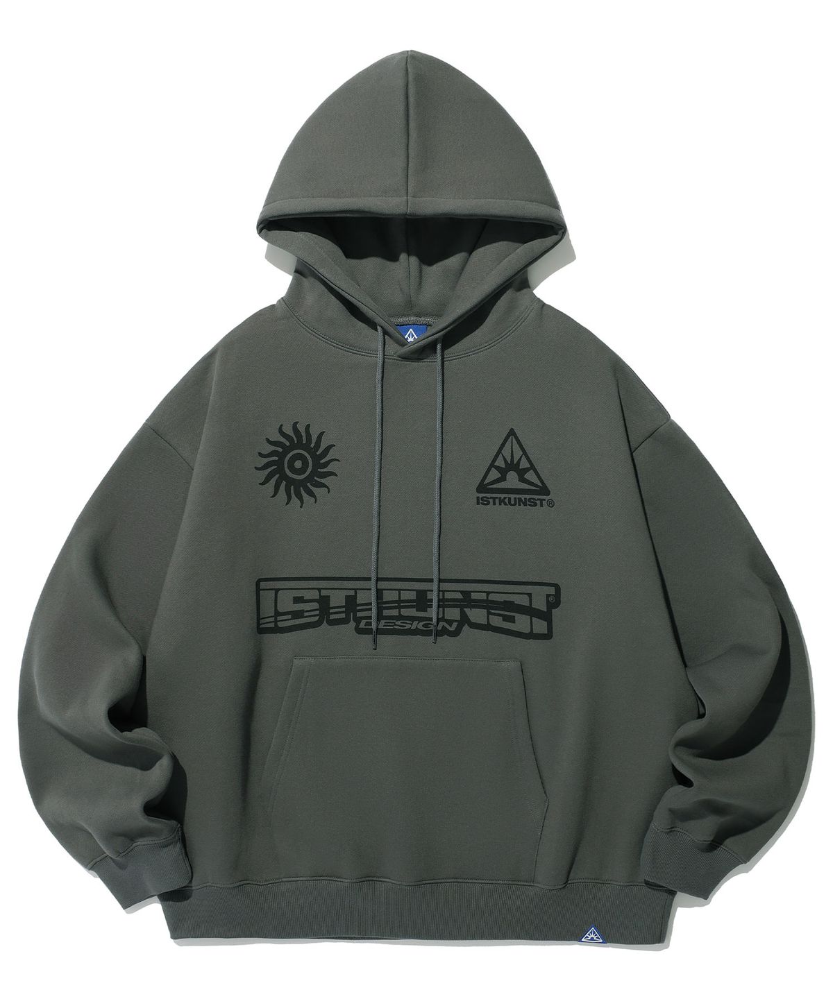 이스트쿤스트(ISTKUNST) SPORTY SUNRISE LOGO HOODIE_CHARCOAL(IK2DFMM419A)