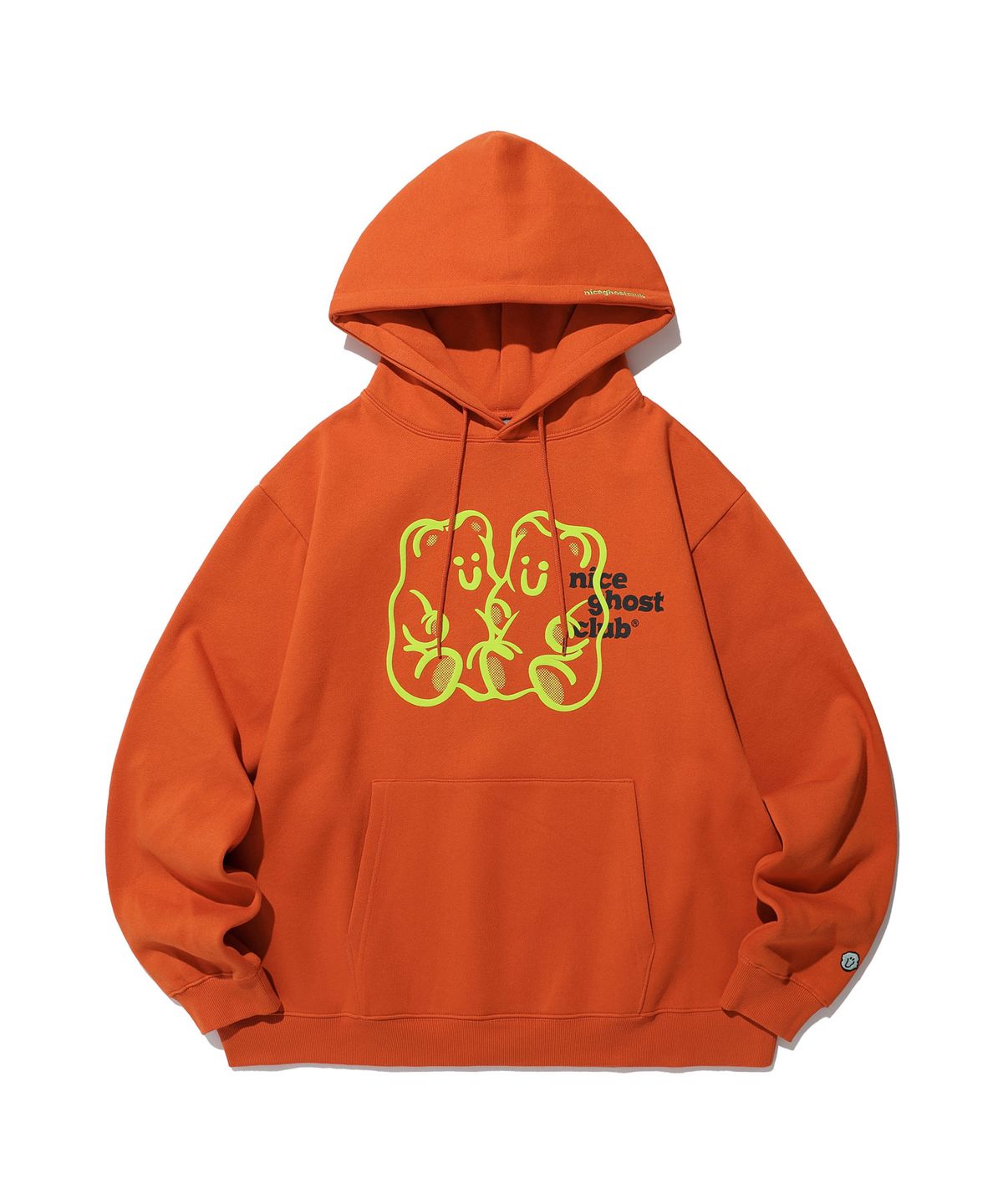 나이스고스트클럽(NICEGHOSTCLUB) GUMMY BEAR & LOGO HOODIE_BRICK(NG2DFUM400A)