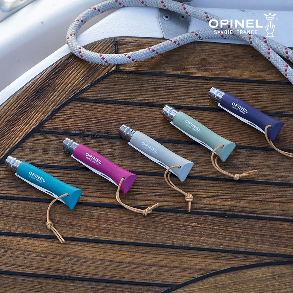 오피넬(OPINEL) 클래식 6 칼라코드 나이프 & 가죽끈