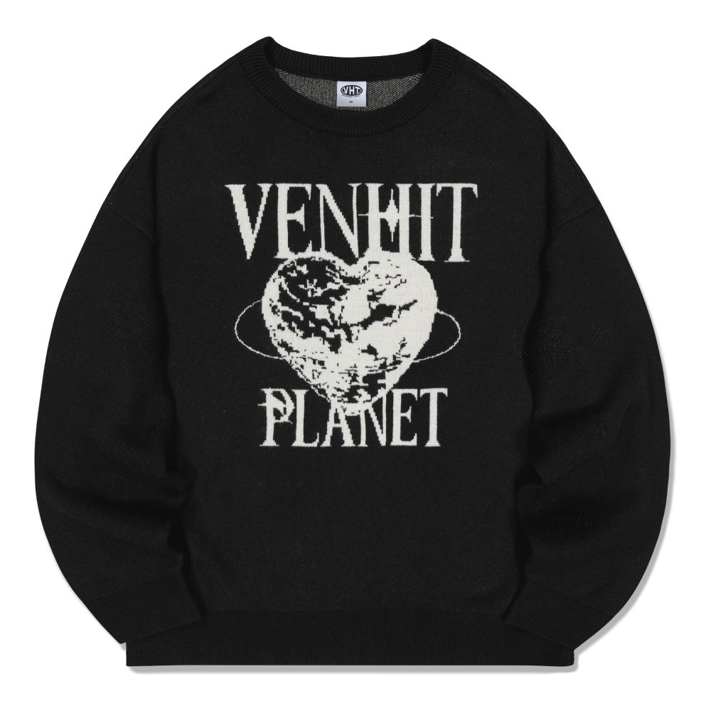 MUSINSA | VENHIT BLACK PLANET jacquard knit [BLACK]