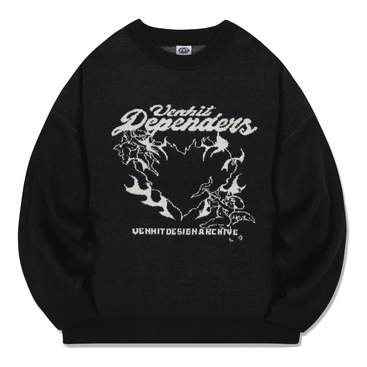 벤힛(VENHIT) DEPENDERS 자카드 니트[BLACK]
