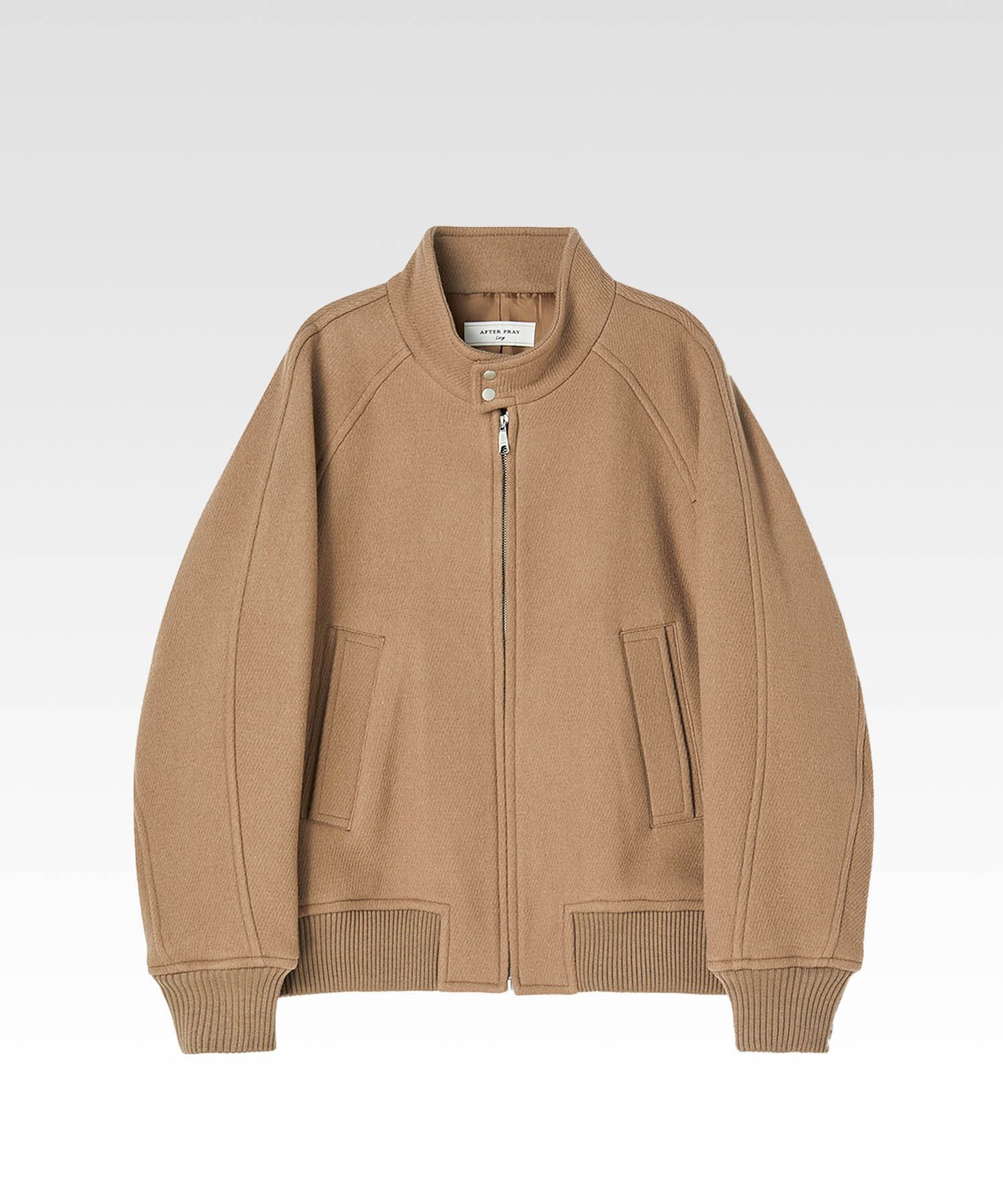 AFTER PRAY】High-Neck Wool Blouson Brown