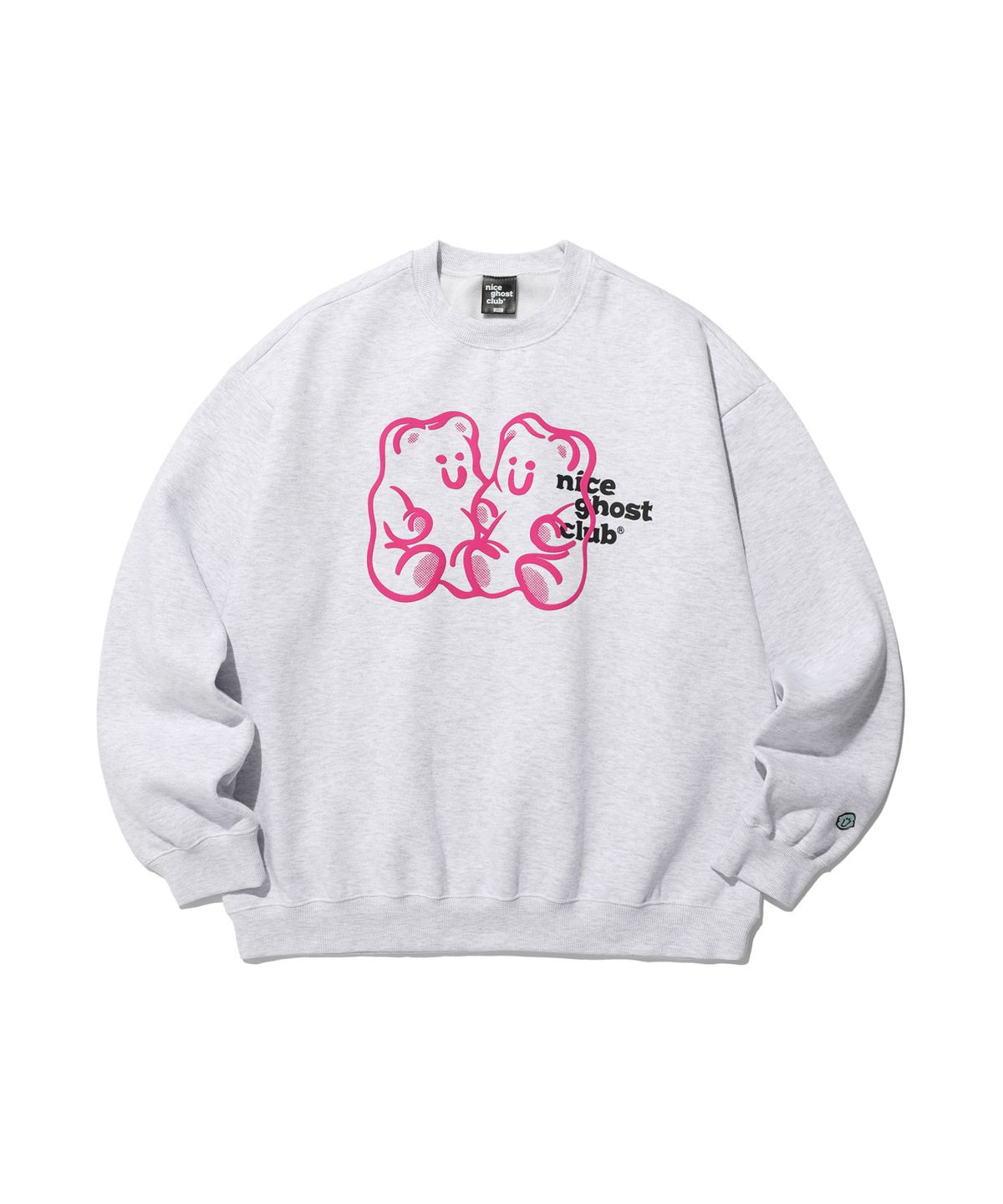 나이스고스트클럽(NICEGHOSTCLUB) GUMMY BEAR & LOGO SWEATSHIRTS_LIGHT GREY(NG2DFUM440A)