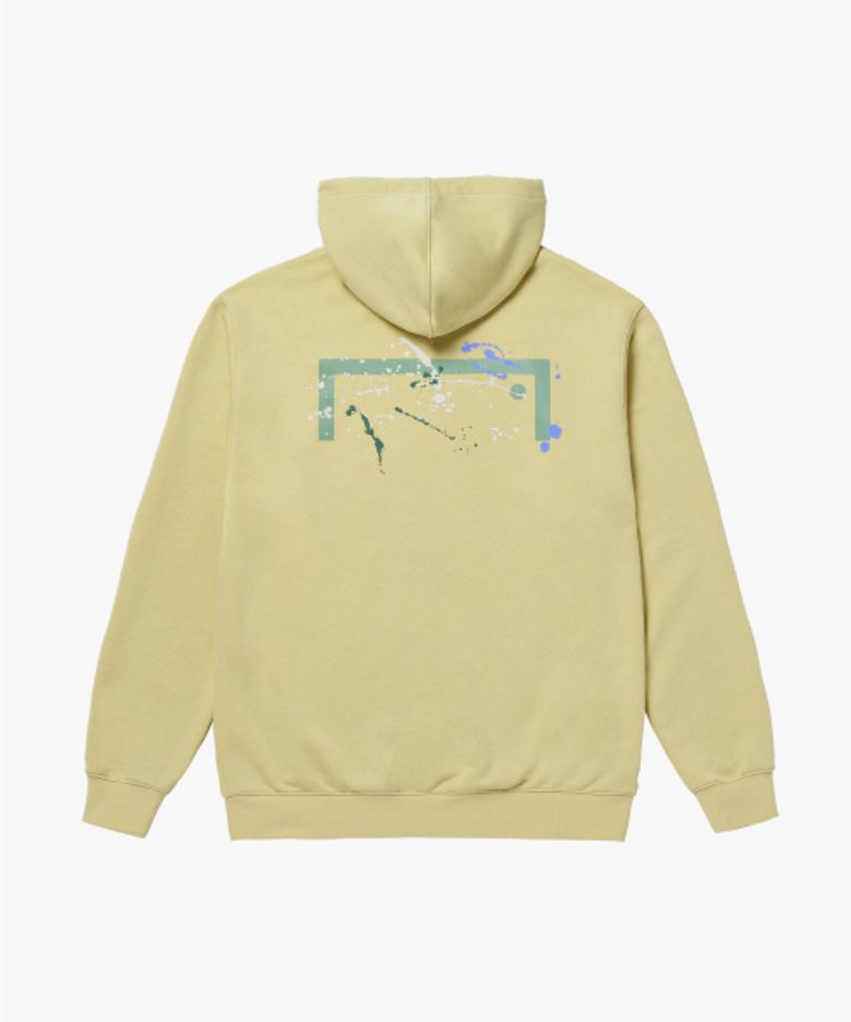 ESSENTIAL BIG LOGO PAINTED HOODIE-LIGHT YELLOW