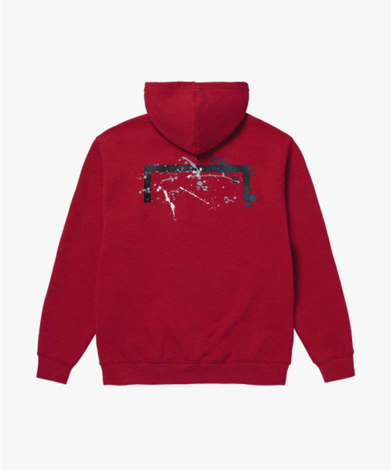 ESSENTIAL BIG LOGO PAINTED HOODIE-RED