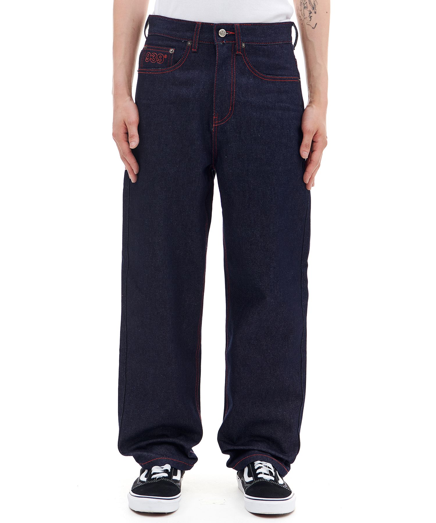 ◆ARCHIVE BOLD◆ RED STITCH DENIM PANTS BLUE AB23FAJN002BL MUSINSA | ARCHIVE BOLD RED STITCH DENIM PANTS (BLUE)