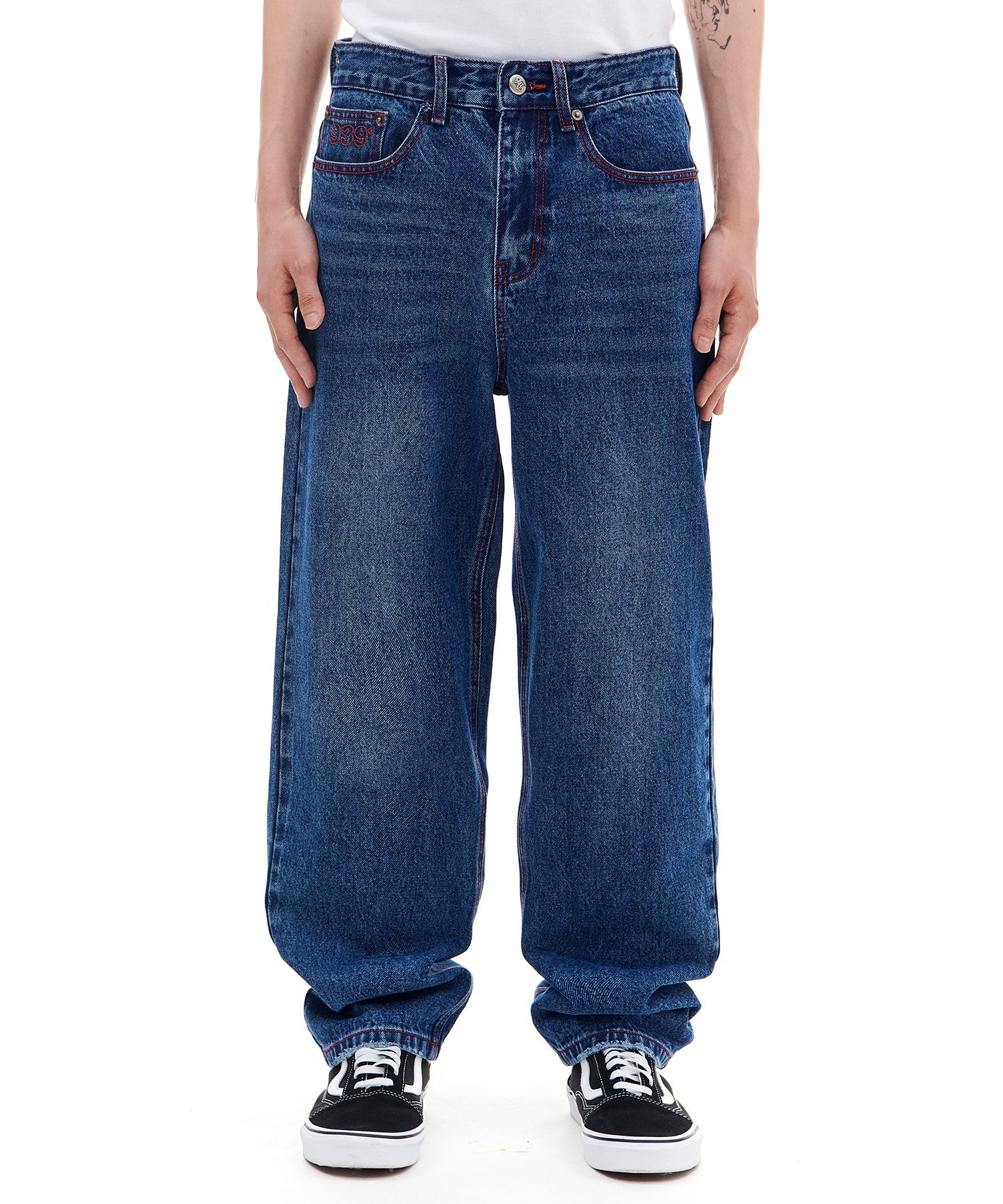 ◆ARCHIVE BOLD◆ RED STITCH DENIM PANTS BLUE AB23FAJN002BL RED STITCH DENIM PANTS (BLUE) - ARCHIVE BOLD | 60% - Asian