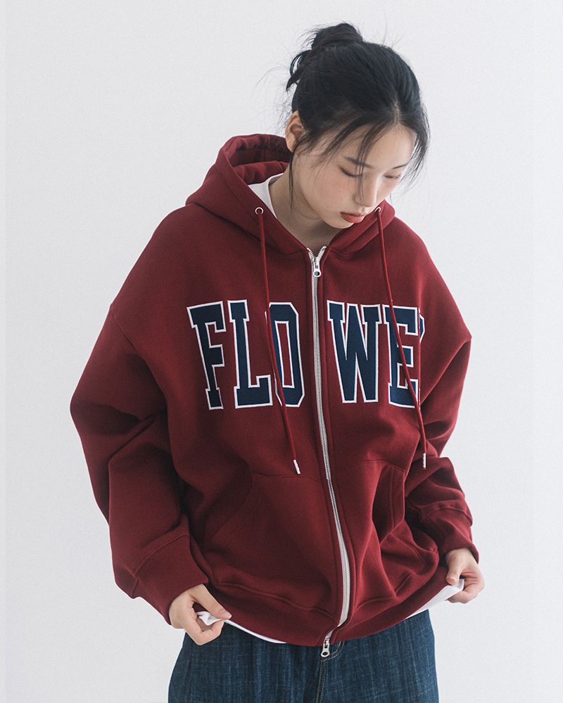 ★HAVISM★HAVISM FLOWER ZIP UP HOOD★送料・関税込★ MUSINSA公式 | HAVISM FLOWER ZIP UP HOOD(WINE)