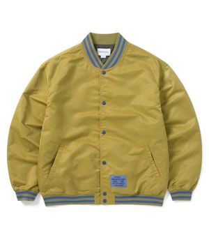 Satin Varsity Jacket Gold