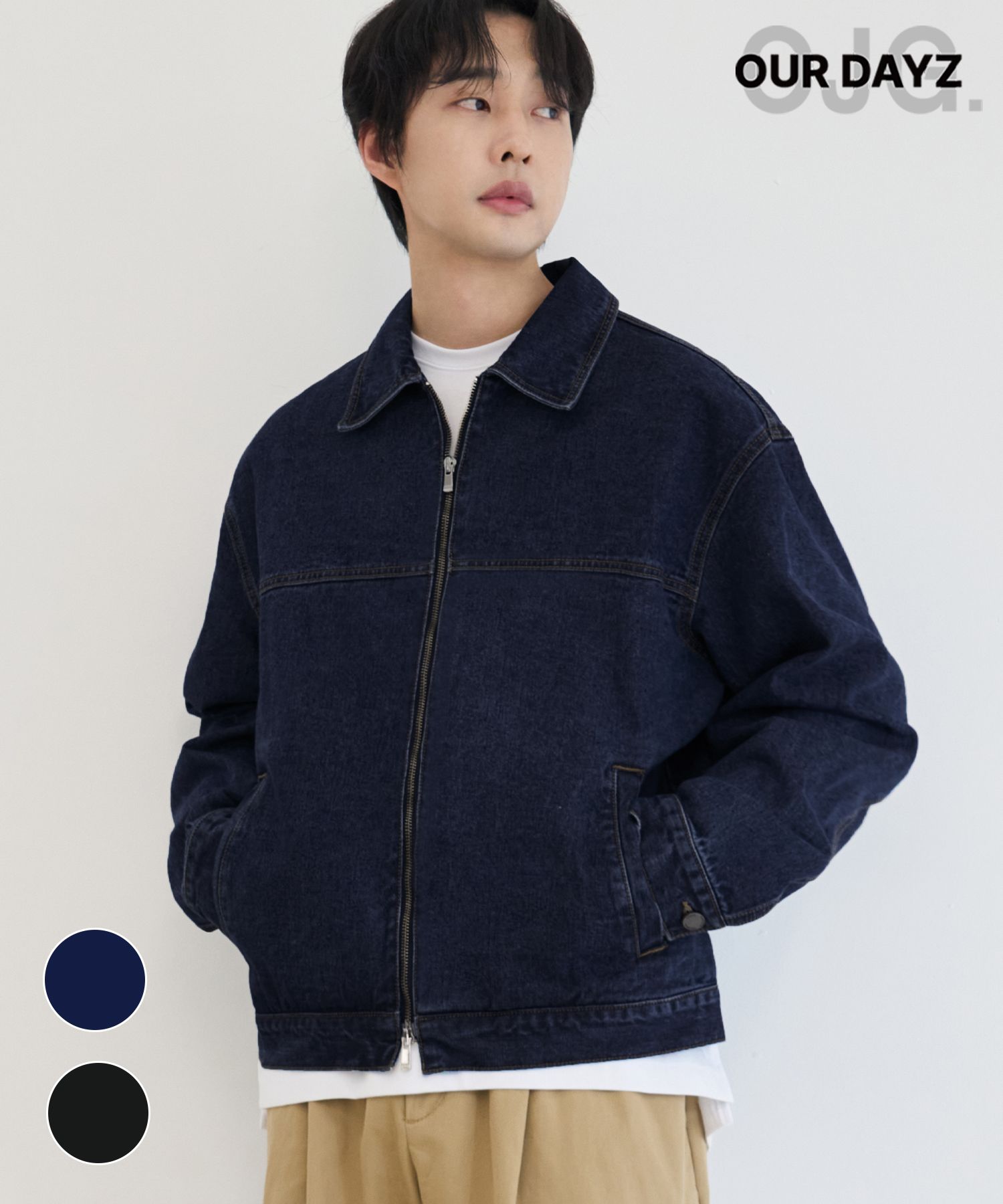 MUSINSA | OURDAYZ Oh Jeong-kyu x Our Days Raw Denim Zip-Up Jacket